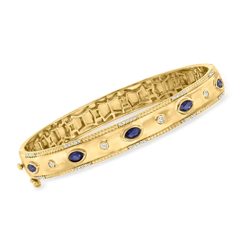 The Biggest Jewelry Sale Of The Year Is Here Ross-Simons Sapphire and . Diamond Bangle Bracelet in 18kt Gold Over Sterling The Biggest Jewelry Sale Of The Year Is Here Ross-Simons Sapphire and . Diamond Bangle Bracelet in 18kt Gold Over Sterling
