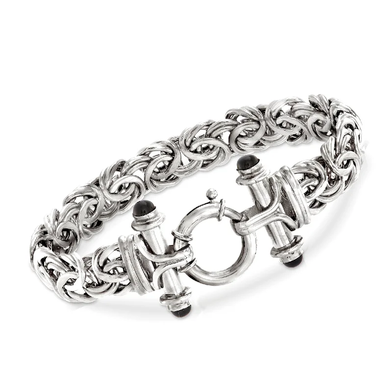 Huge Savings On Timeless Jewelry Collections Ross-Simons Sterling Silver Byzantine Bracelet With Black Onyx Huge Savings On Timeless Jewelry Collections Ross-Simons Sterling Silver Byzantine Bracelet With Black Onyx