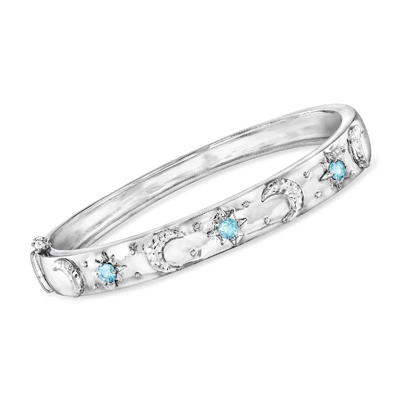 Jewelry Flash Sale – Stylish Designs At Unbeatable Rates Ross-Simons Swiss Blue Topaz Celestial Bangle Bracelet in Sterling Silver Jewelry Flash Sale – Stylish Designs At Unbeatable Rates Ross-Simons Swiss Blue Topaz Celestial Bangle Bracelet in Sterling Silver