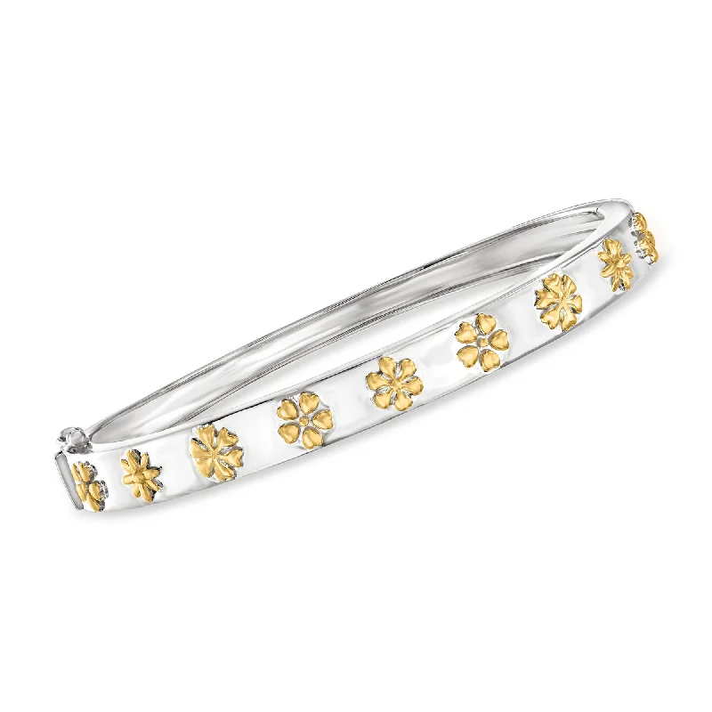 Elegant Jewelry At Unbeatable Prices – Shop Today Ross-Simons Two-Tone Sterling Silver 3d Flower Bangle Bracelet Elegant Jewelry At Unbeatable Prices – Shop Today Ross-Simons Two-Tone Sterling Silver 3d Flower Bangle Bracelet