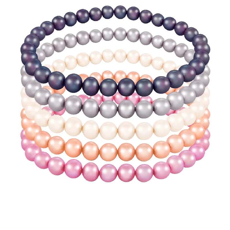 Discounted Luxury Jewelry – Shine Without The Splurge Set Of 5 Elastic Freshwater Pearl 6-7mm Bracelets Discounted Luxury Jewelry – Shine Without The Splurge Set Of 5 Elastic Freshwater Pearl 6-7mm Bracelets