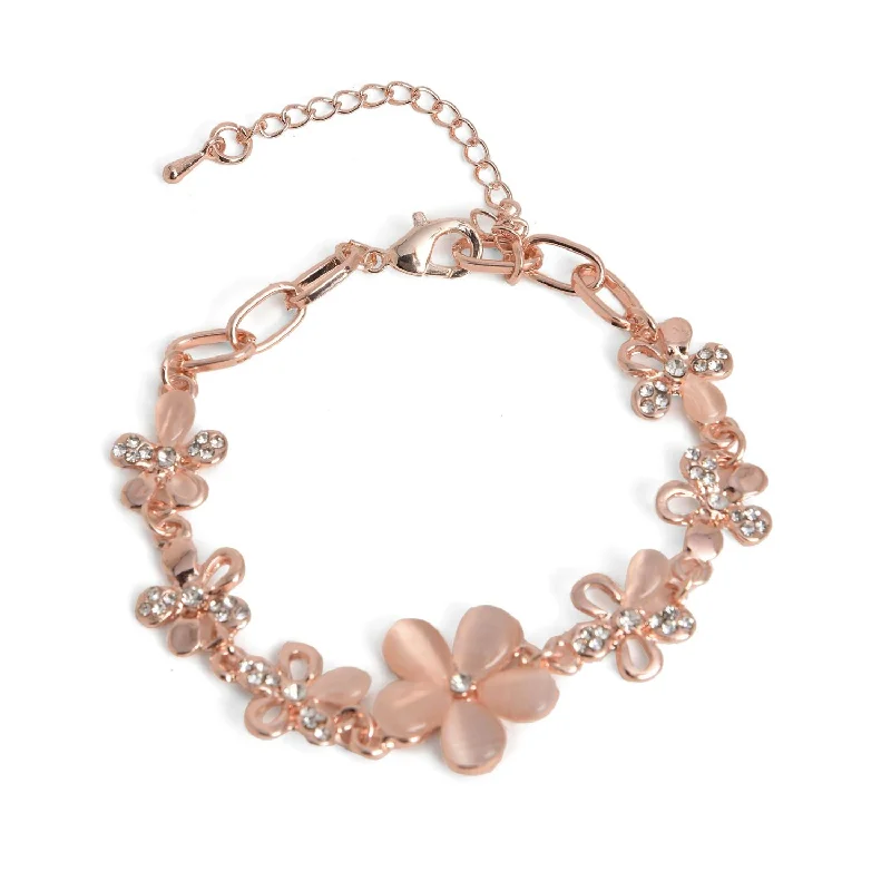 Shop High-Quality Jewelry At Jaw-Dropping Discounts Women Rose Silver-toned Gold-plated Link Bracelet Shop High-Quality Jewelry At Jaw-Dropping Discounts Women Rose Silver-toned Gold-plated Link Bracelet