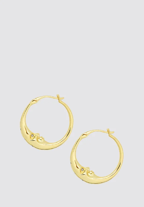 Your Perfect Accessory At The Perfect Price Moon Hoop Earrings In Gold