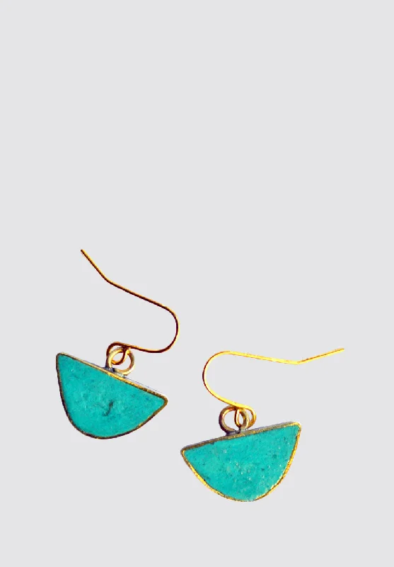 Bohemian-Inspired Jewelry For Free-Spirited Fashion Moon Pulp & Brass Earring | Emerald Bohemian-Inspired Jewelry For Free-Spirited Fashion Moon Pulp & Brass Earring | Emerald