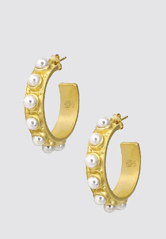 Shop Dazzling Rings, Earrings, And More At Special Discounts Pearl Hoops In Gold
