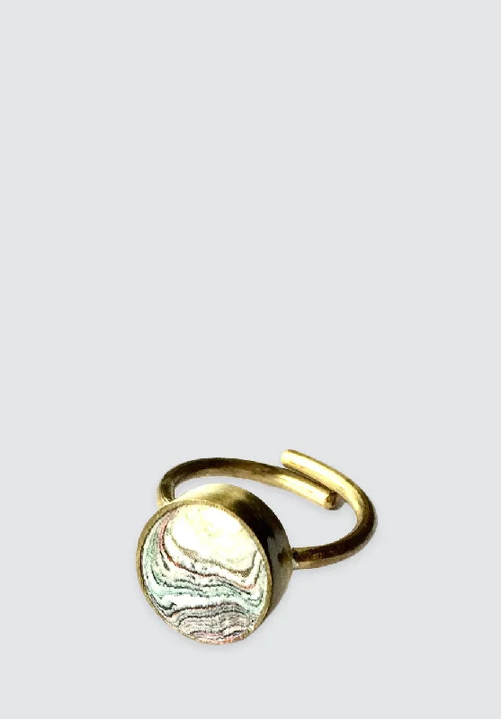 Luxury Jewelry Now At Special Promotional Rates Pearl Paper and Brass Ring