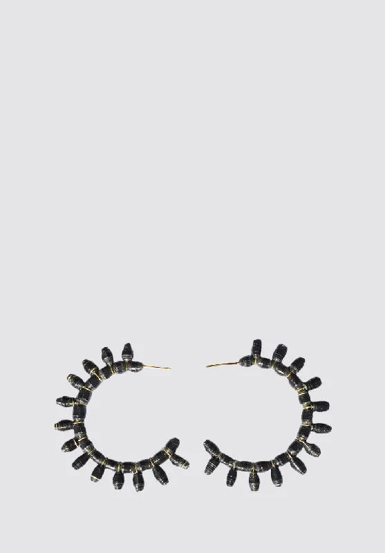 Trendy Minimalist Jewelry For Everyday Wear Sun Hoops | Black
