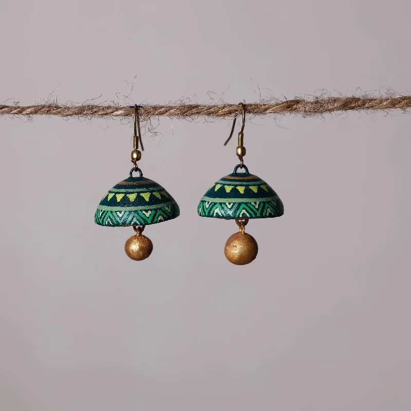 Don't Miss Out – Shop Elegant Jewelry For Less Miniature Handpainted Terracotta Jhumki Earrings Don't Miss Out – Shop Elegant Jewelry For Less Miniature Handpainted Terracotta Jhumki Earrings
