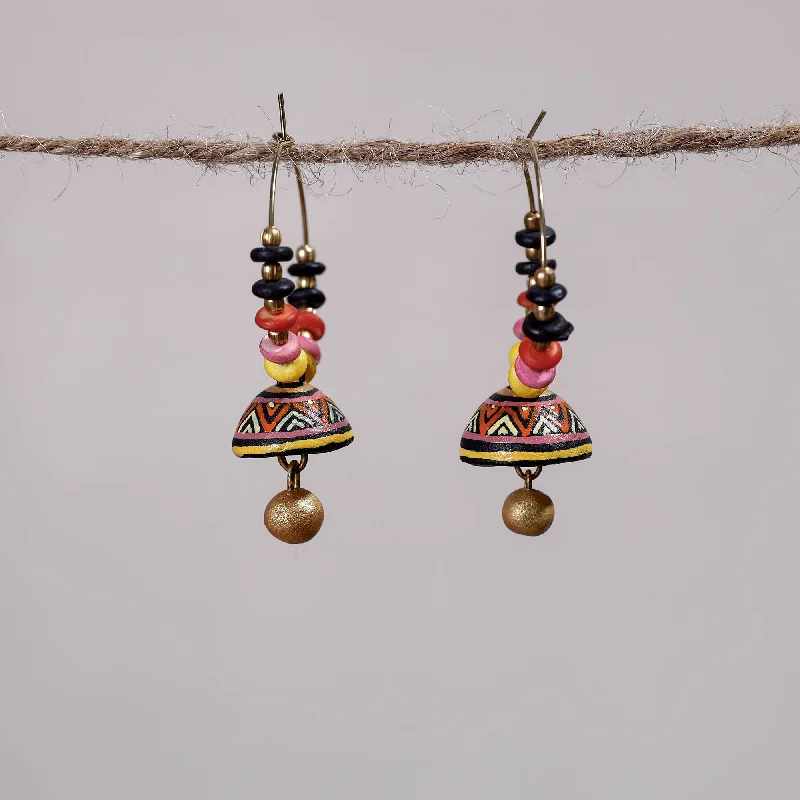 Timeless Elegance At Unbelievable Discounts Miniature Handpainted Terracotta Big Bali Earrings Timeless Elegance At Unbelievable Discounts Miniature Handpainted Terracotta Big Bali Earrings