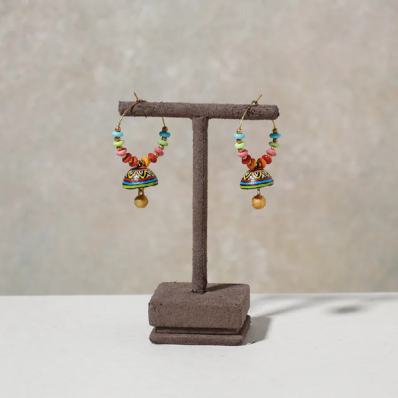 Versatile Layering Jewelry For Effortless Chic Miniature Handpainted Terracotta Big Bali Earrings Versatile Layering Jewelry For Effortless Chic Miniature Handpainted Terracotta Big Bali Earrings