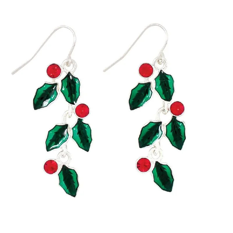 Gorgeous Jewelry, Limited-Time Savings Holiday Earrings Cascading Holly