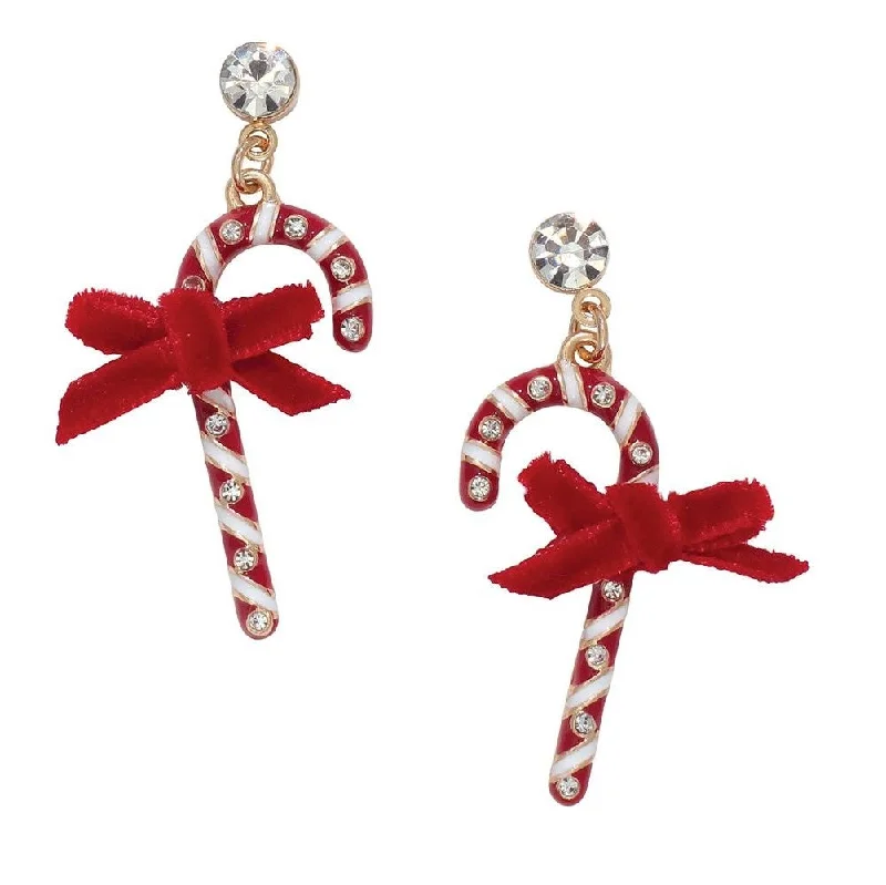 Stunning Jewelry At A Fraction Of The Price Holiday Earrings Crystal Candy Canes w Bows Stunning Jewelry At A Fraction Of The Price Holiday Earrings Crystal Candy Canes w Bows