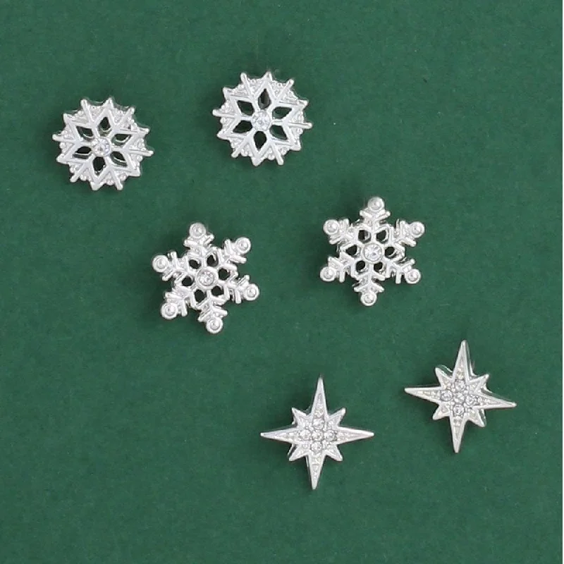 Best Jewelry Sale – Shop Exclusive Designs Now Holiday Earrings Silver Snowflake with Crystal Trio Best Jewelry Sale – Shop Exclusive Designs Now Holiday Earrings Silver Snowflake with Crystal Trio