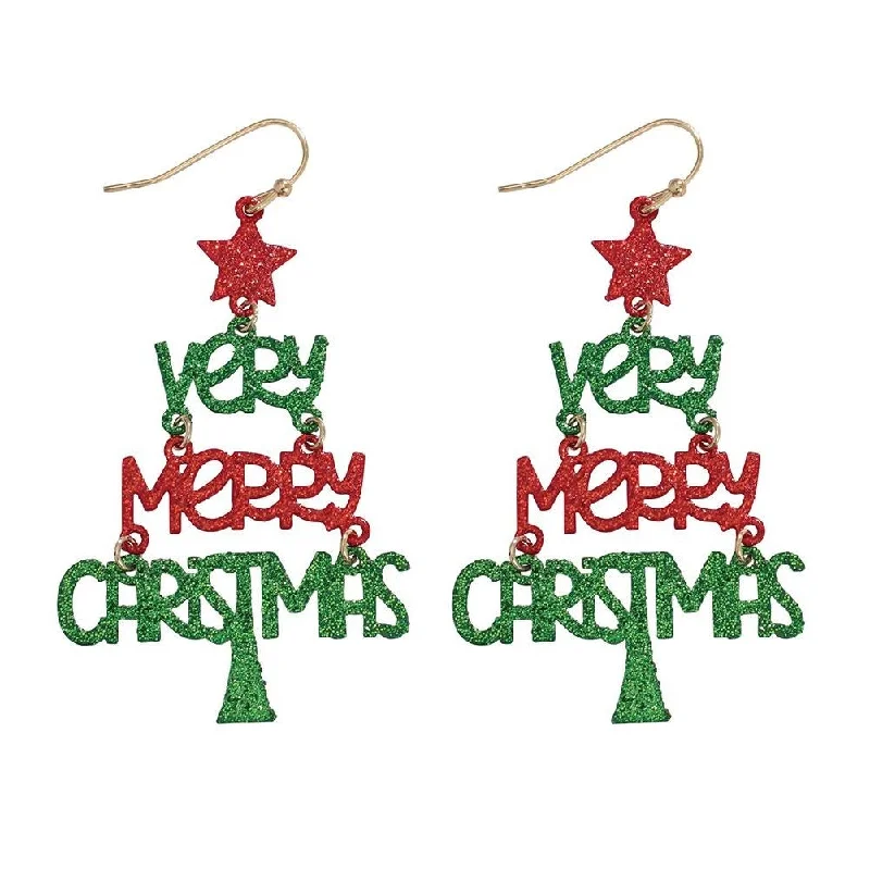 Chic, Trendy, And Affordable Jewelry Sale Holiday Earrings Very Merry Christmas Tree