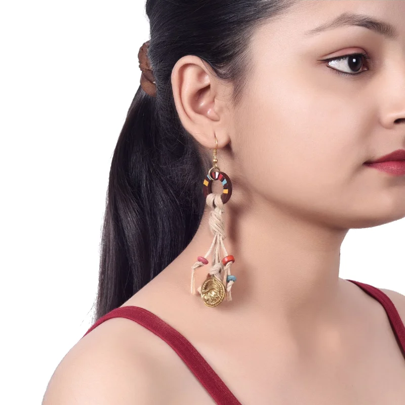 Limited Stock On Premium Jewelry At Low Prices Rustic Loops: Handcrafted Wooden Earrings with Intricate Brass Figures Limited Stock On Premium Jewelry At Low Prices Rustic Loops: Handcrafted Wooden Earrings with Intricate Brass Figures