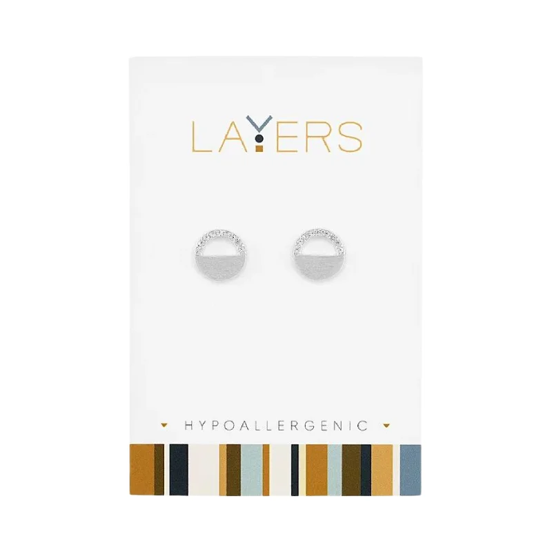 Personalized Jewelry Sale – Unique Gifts At Low Prices Silver CZ Half Circle Stud Layers Earrings Personalized Jewelry Sale – Unique Gifts At Low Prices Silver CZ Half Circle Stud Layers Earrings