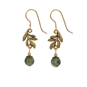 Luxury Handcrafted Jewelry For Elegant Looks Silver Forest Leaf Swag with Bead Drop Earrings Luxury Handcrafted Jewelry For Elegant Looks Silver Forest Leaf Swag with Bead Drop Earrings
