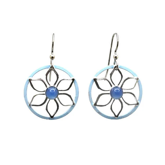 The Ultimate Jewelry Sale – Exclusive Styles At Great Prices Silver Forest Open Flower With Blue Onyx Silver Metal Earrings The Ultimate Jewelry Sale – Exclusive Styles At Great Prices Silver Forest Open Flower With Blue Onyx Silver Metal Earrings