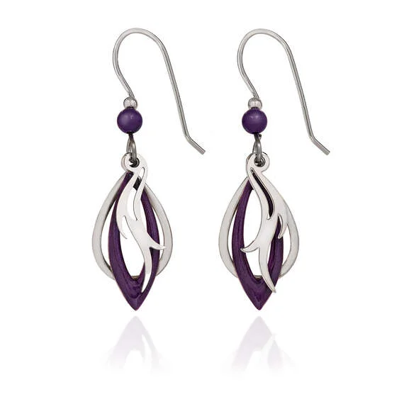 Must-Have Jewelry At Irresistible Discounts Silver Forest Purple and Silver Metal Teardrop Earrings Must-Have Jewelry At Irresistible Discounts Silver Forest Purple and Silver Metal Teardrop Earrings