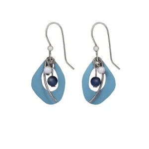 Modern Statement Jewelry For Bold Styling Silver Forest Silver Soft Shape with Bead Earrings Modern Statement Jewelry For Bold Styling Silver Forest Silver Soft Shape with Bead Earrings