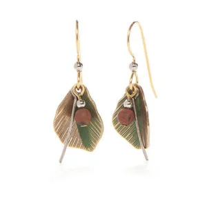 Trendy And Classic Jewelry Now At Reduced Prices Silver Forest Folded Leaf with Jasper and Wisp Earrings Trendy And Classic Jewelry Now At Reduced Prices Silver Forest Folded Leaf with Jasper and Wisp Earrings