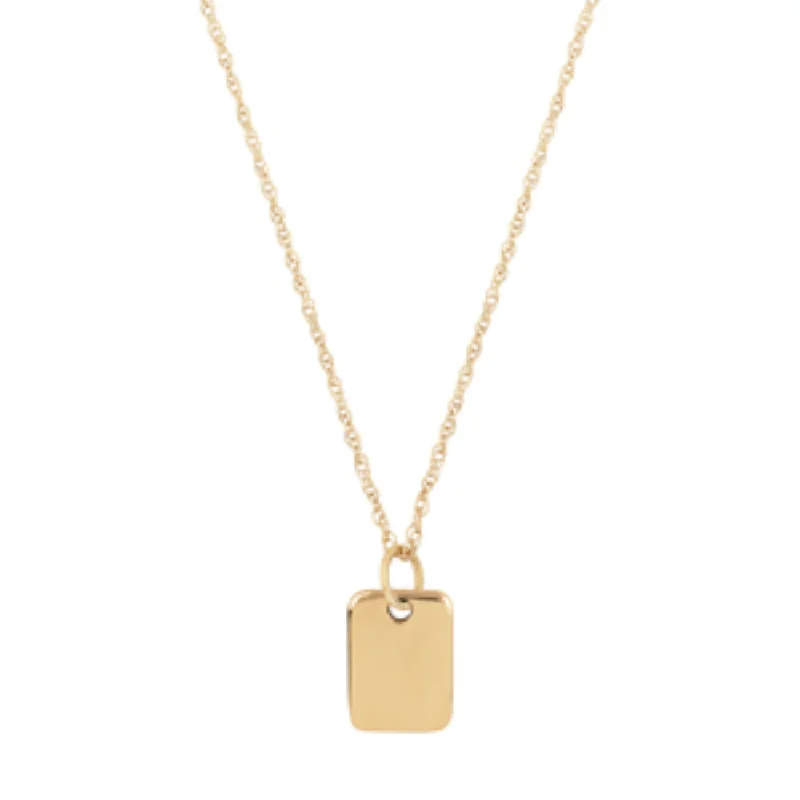 The Perfect Jewelry Piece At The Perfect Discount 14k Gold Mini Dog Tag Pendant Necklace The Perfect Jewelry Piece At The Perfect Discount 14k Gold Mini Dog Tag Pendant Necklace