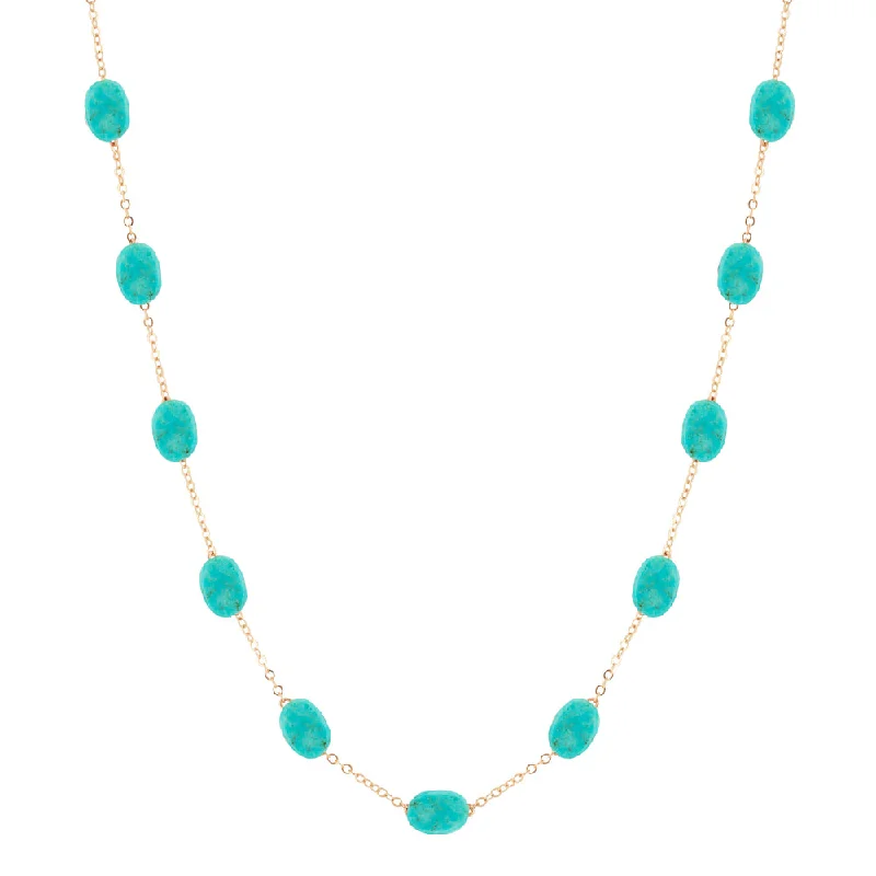 Flash Deals On Fine Jewelry – Shop Before It's Gone 14k Turquoise Nugget Station Necklace Flash Deals On Fine Jewelry – Shop Before It's Gone 14k Turquoise Nugget Station Necklace