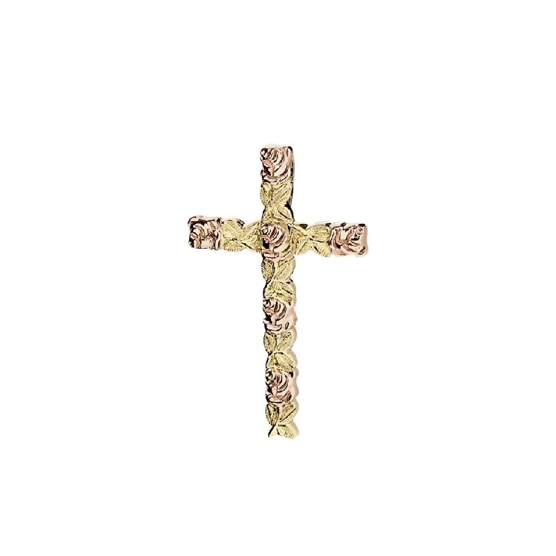 The Ultimate Jewelry Sale – Shop Premium Styles 14k Two-Tone Carved Roses & Leaves Cross Pendant Necklace The Ultimate Jewelry Sale – Shop Premium Styles 14k Two-Tone Carved Roses & Leaves Cross Pendant Necklace