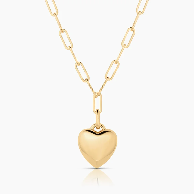 Chic And Stylish Jewelry At Discounted Prices Aurelie Puffy Heart Link Necklace