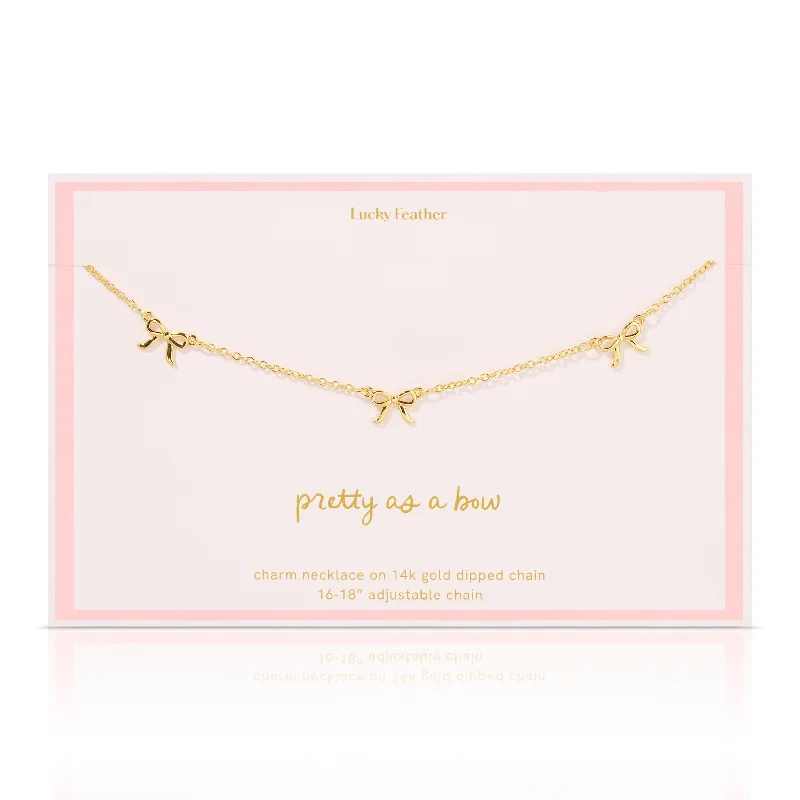 Dazzle With Discounts – Shop Jewelry On Sale Beautiful Bow Trio Charm Necklace