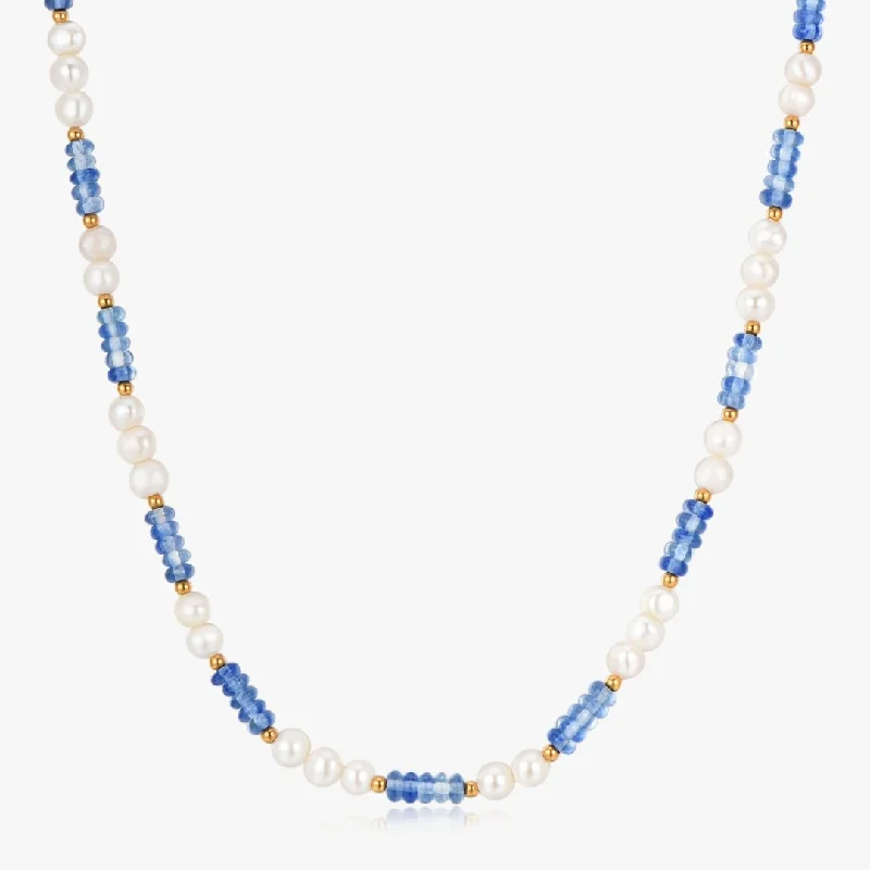 Modern Jewelry At Exclusive Discounts – Shop Today Blue Beads + Pearls Necklace (Greek Inspired Collection) Modern Jewelry At Exclusive Discounts – Shop Today Blue Beads + Pearls Necklace (Greek Inspired Collection)