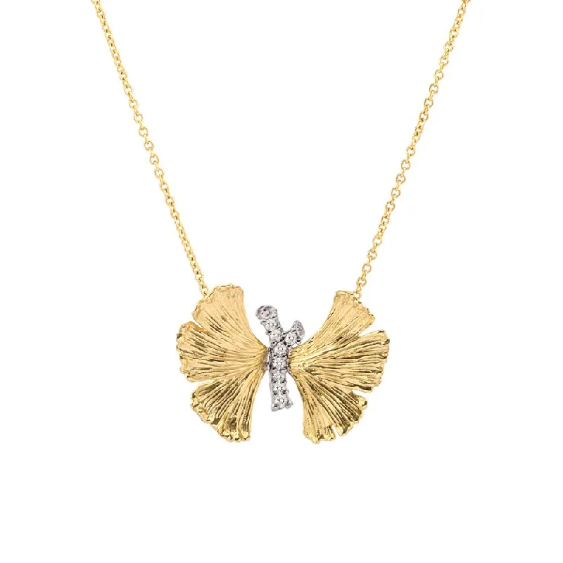 Chic And Stylish Jewelry At Discounted Prices Butterfly Ginkgo Pendant Necklace with Diamonds Chic And Stylish Jewelry At Discounted Prices Butterfly Ginkgo Pendant Necklace with Diamonds