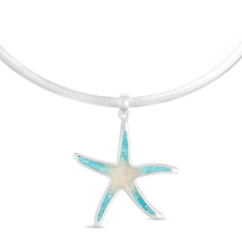 Your Dream Jewelry At Dream Prices Dune Jewelry Sterling Silver Omega Chain Turquoise Gradient Starfish Pendant Necklace - Ocean City Your Dream Jewelry At Dream Prices Dune Jewelry Sterling Silver Omega Chain Turquoise Gradient Starfish Pendant Necklace - Ocean City