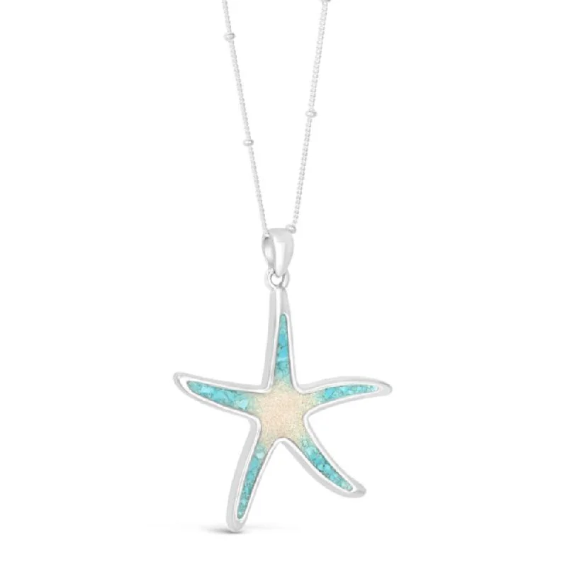Big Discounts On Elegant Jewelry Collections Dune Jewelry Sterling Silver Turquoise Gradient Starfish Pendant Necklace - Ocean City Big Discounts On Elegant Jewelry Collections Dune Jewelry Sterling Silver Turquoise Gradient Starfish Pendant Necklace - Ocean City
