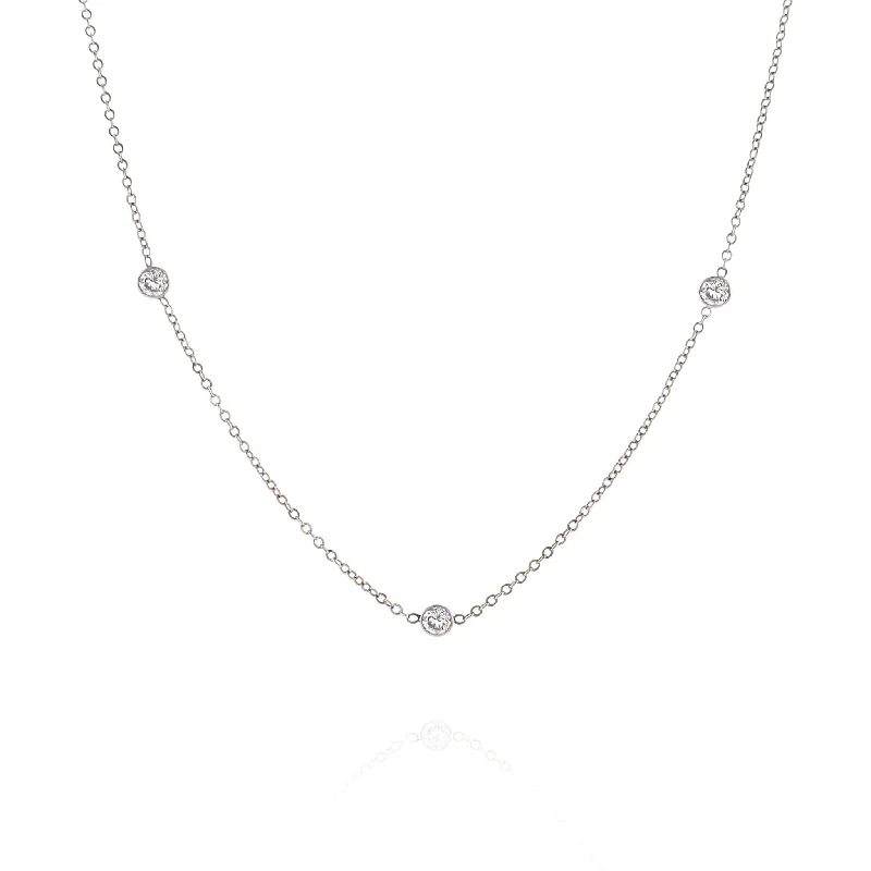 Timeless Elegance At Unbelievable Discounts Estate 14k Two-Tone 16" Diamonds By The Yard Necklace - 0.92ct Total Timeless Elegance At Unbelievable Discounts Estate 14k Two-Tone 16" Diamonds By The Yard Necklace - 0.92ct Total