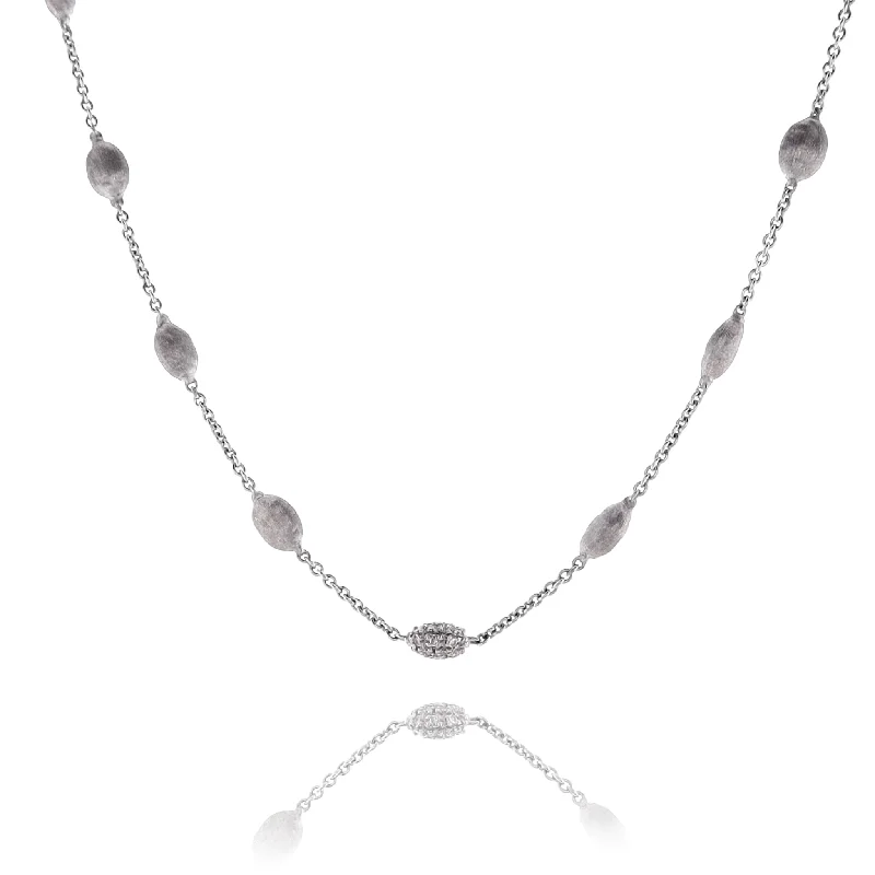 Sparkle More For Less – Jewelry Sale Happening Now Estate Marco Bicego Siviglia Collection 18 Karat White Gold Diamond Necklace Sparkle More For Less – Jewelry Sale Happening Now Estate Marco Bicego Siviglia Collection 18 Karat White Gold Diamond Necklace