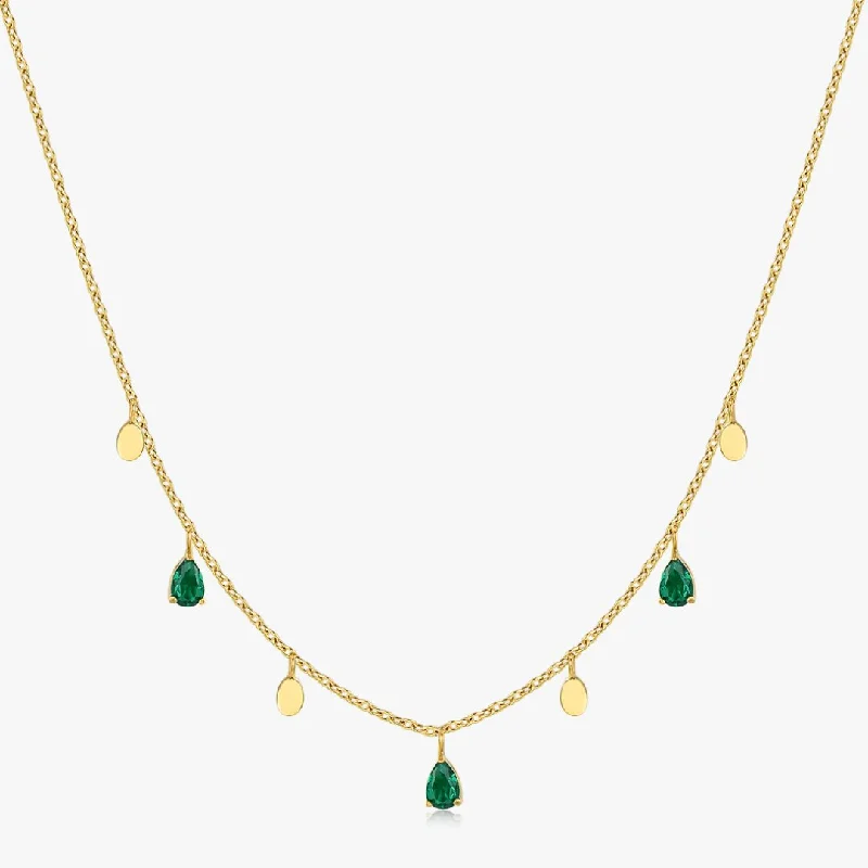 Shop Dazzling Rings, Earrings, And More At Special Discounts Green Tear Drops Necklace in Gold Shop Dazzling Rings, Earrings, And More At Special Discounts Green Tear Drops Necklace in Gold