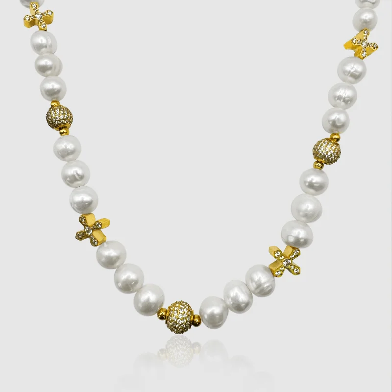 Get Ready To Sparkle – Special Jewelry Discounts Iced Cross Real Pearl Necklace (Gold) Get Ready To Sparkle – Special Jewelry Discounts Iced Cross Real Pearl Necklace (Gold)