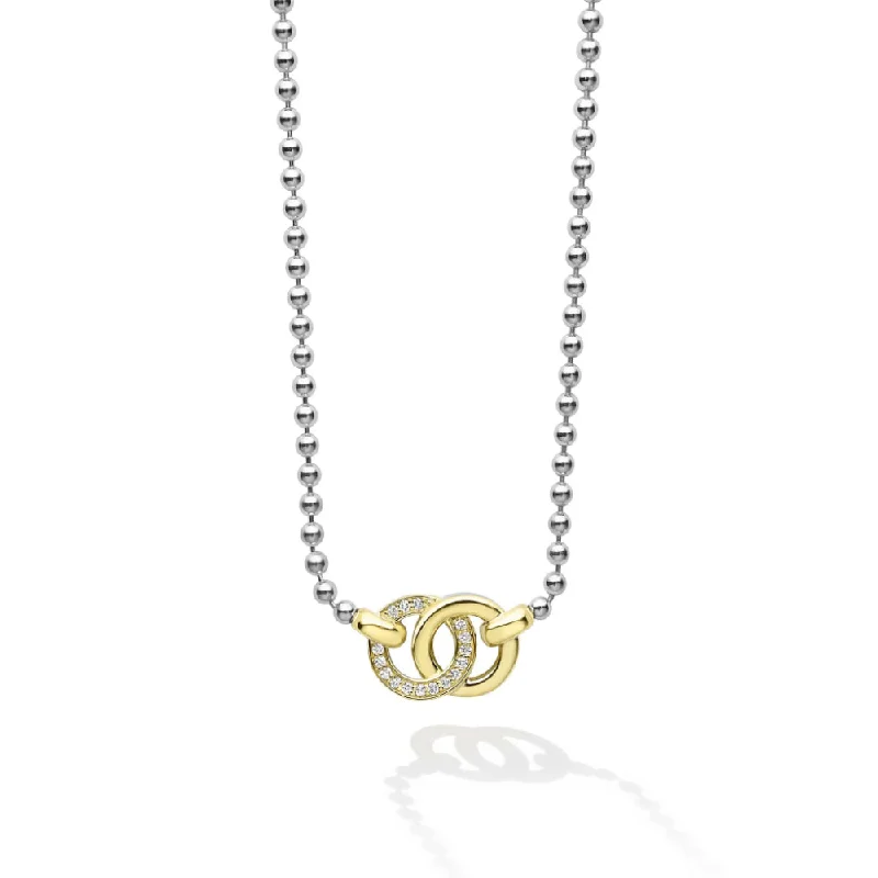 Shop Fine Jewelry With Exclusive Savings Lagos Signature Caviar Two-Tone Interlocking Diamond Pendant Necklace Shop Fine Jewelry With Exclusive Savings Lagos Signature Caviar Two-Tone Interlocking Diamond Pendant Necklace