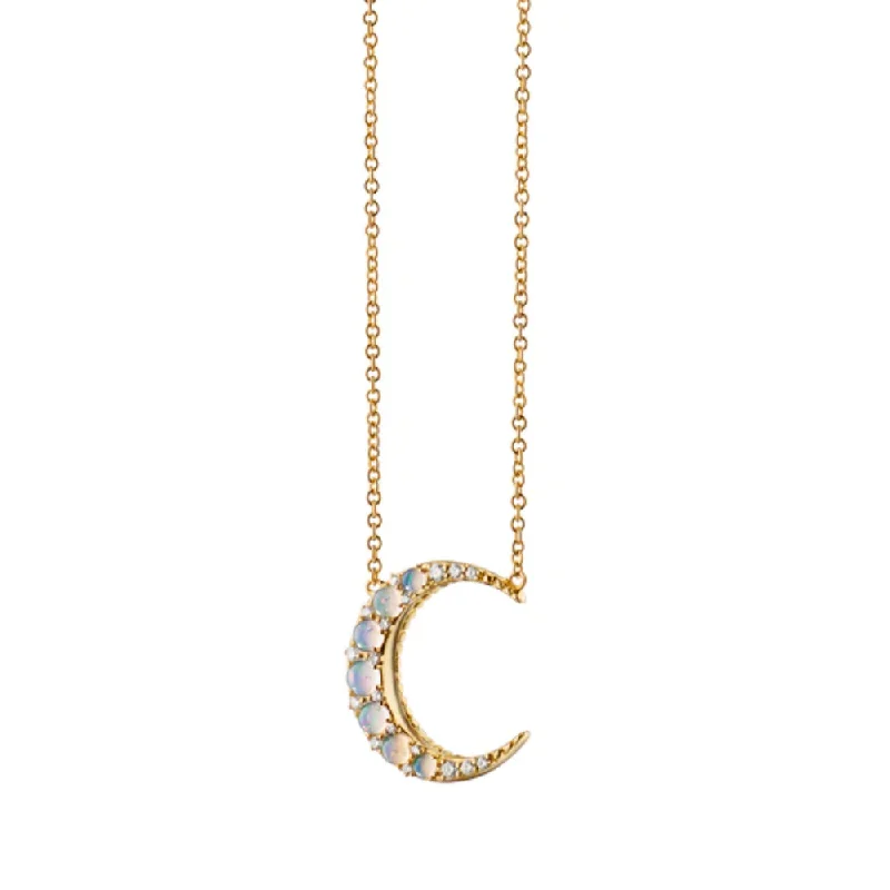 Must-Have Jewelry At Irresistible Discounts Monica Rich Kosann 18K Gold Water Opal Mini Crescent Moon Necklace Must-Have Jewelry At Irresistible Discounts Monica Rich Kosann 18K Gold Water Opal Mini Crescent Moon Necklace