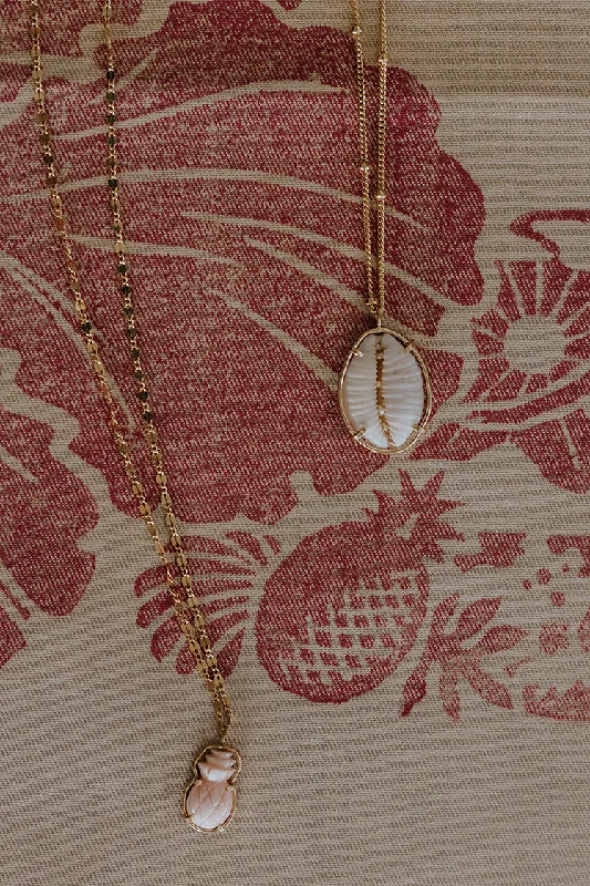 High-Quality Jewelry At A Fraction Of The Cost Prong Set Shell Necklace - Cowrie