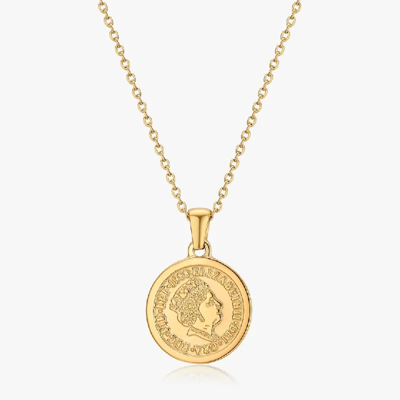 Your Perfect Accessory Now At The Best Price Queen Coin Necklace in Gold