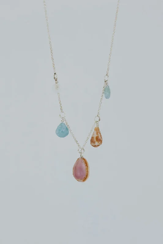 Holiday Jewelry Sale – Perfect Gifts At The Best Prices Shell Pile Necklace -  Cowrie Shell + Larimar