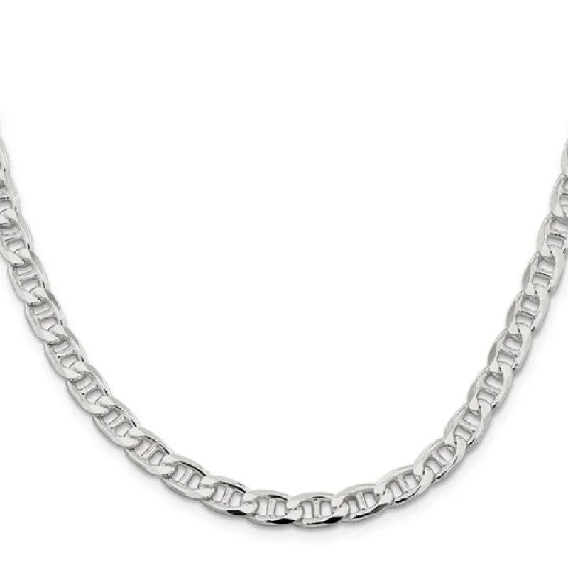 Celebrate Every Occasion With Sparkling Savings Sterling Silver 6.5mm Flat Cuban Anchor Chain, 22"