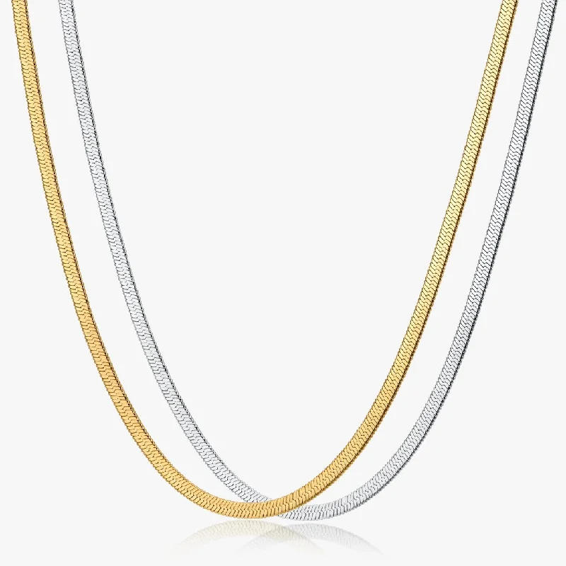 Classic And Modern Jewelry Styles On Sale Thick Herringbone Necklace (Unisex)