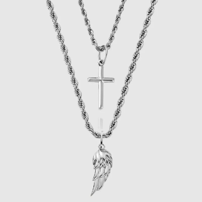 Discover Unique Jewelry With Special Limited-Time Offers Wing x Cross Set (Silver)