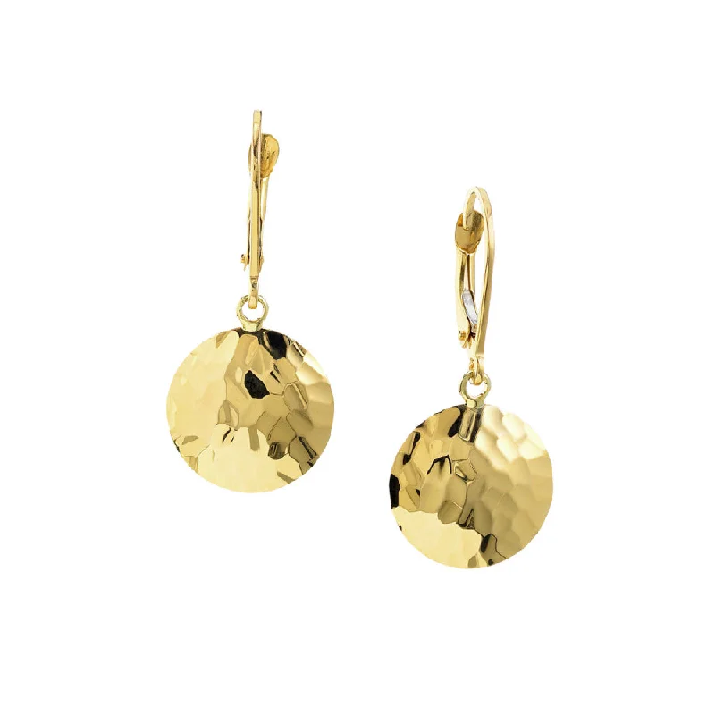 Glamorous Jewelry, Glamorous Deals – Shop Now 14k Gold Hammered Disc Earrings