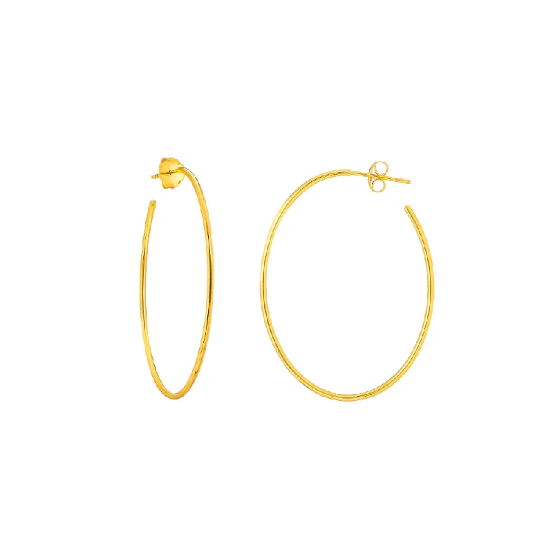 Limited-Time Offer On Elegant Jewelry Pieces 14k Gold Oval 3/4 Hoop Earrings