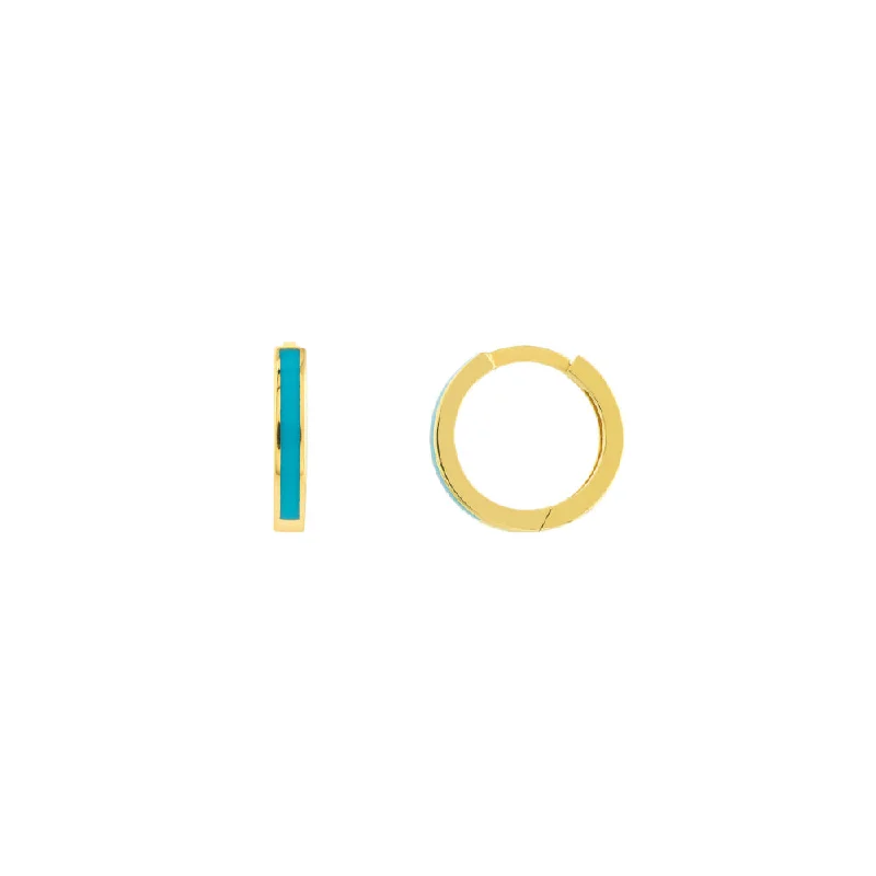 Limited-Time Offer On Elegant Jewelry Pieces 14k Turquoise Enamel Small Hoop Earrings Limited-Time Offer On Elegant Jewelry Pieces 14k Turquoise Enamel Small Hoop Earrings