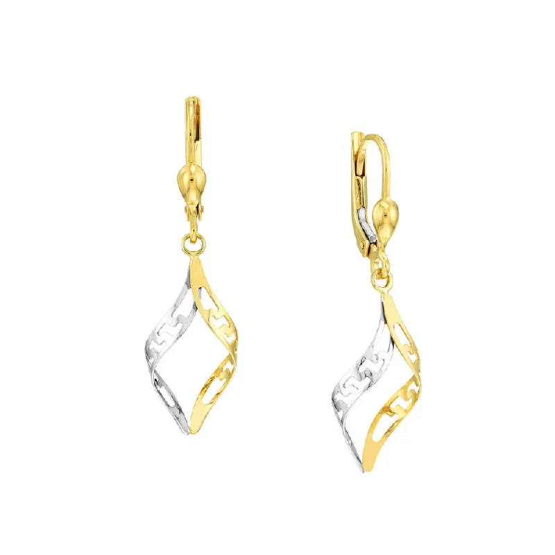 Exclusive Jewelry Sale Event – Shop Now 14k Two-Tone Marquise Twist Earrings